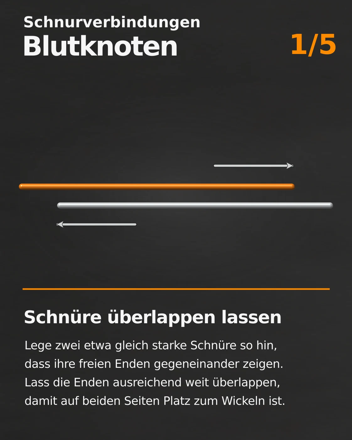 Blutknoten: Originalanleitung Schritt 1 von 5 mit Beschriftung
