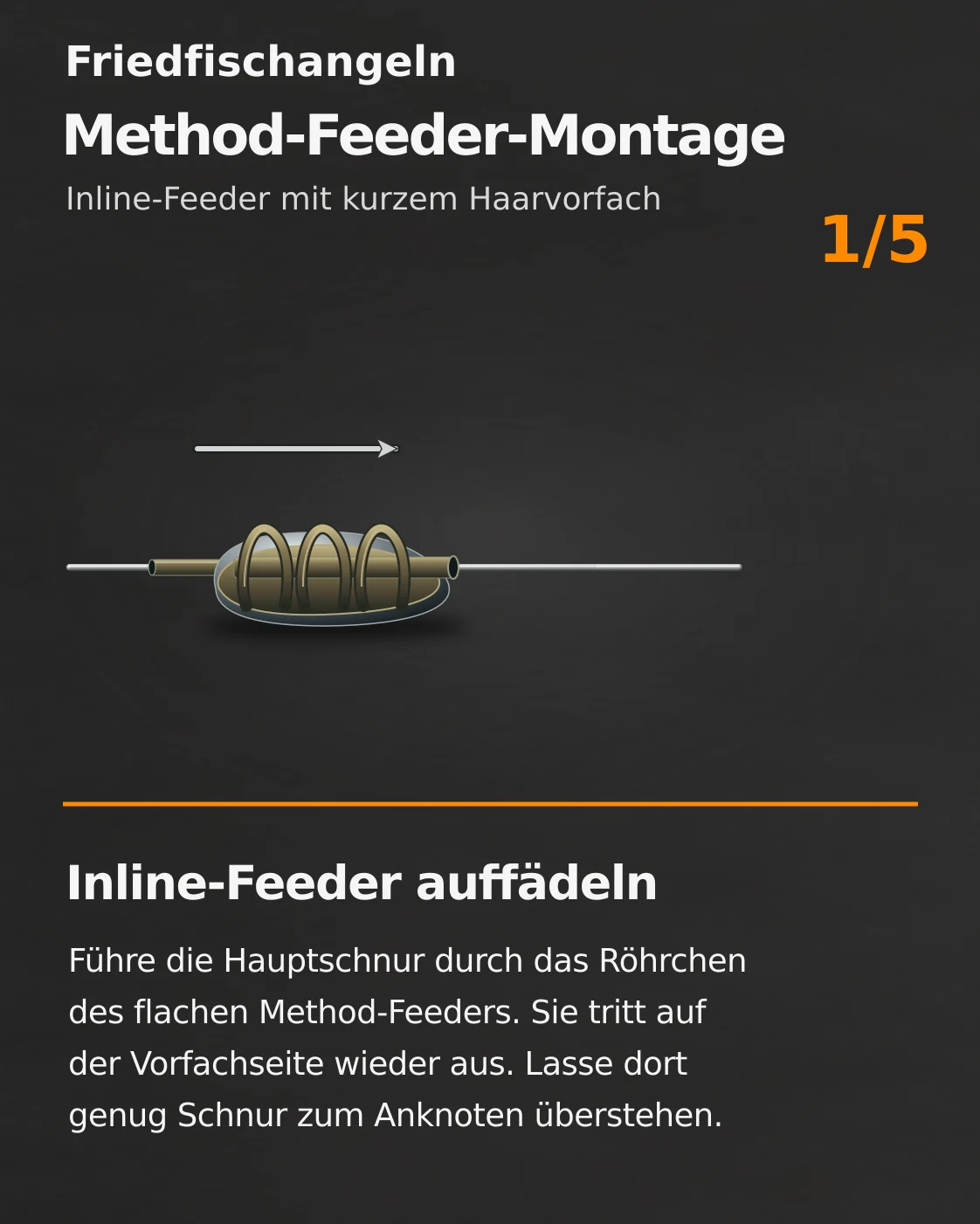 Method-Feeder-Montage: Originalanleitung Schritt 1 von 5 mit Beschriftung