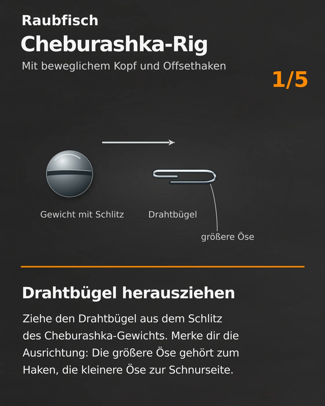 Cheburashka-Rig: Originalanleitung Schritt 1 von 5 mit Beschriftung