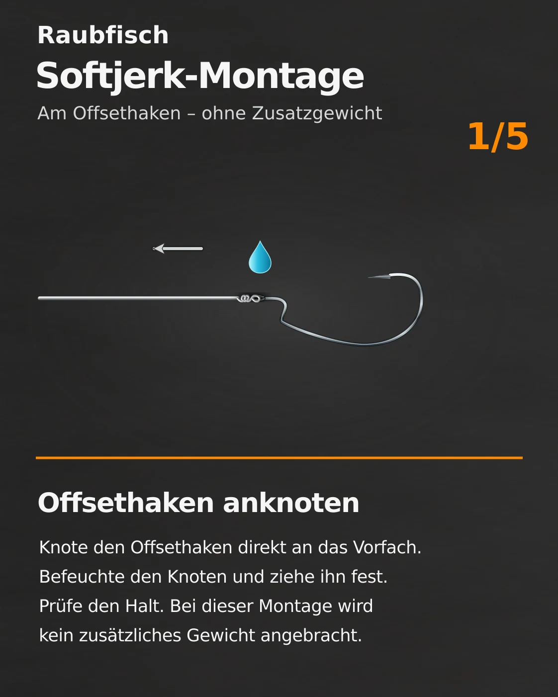 Softjerk-Montage, erster von fünf bebilderten Schritten