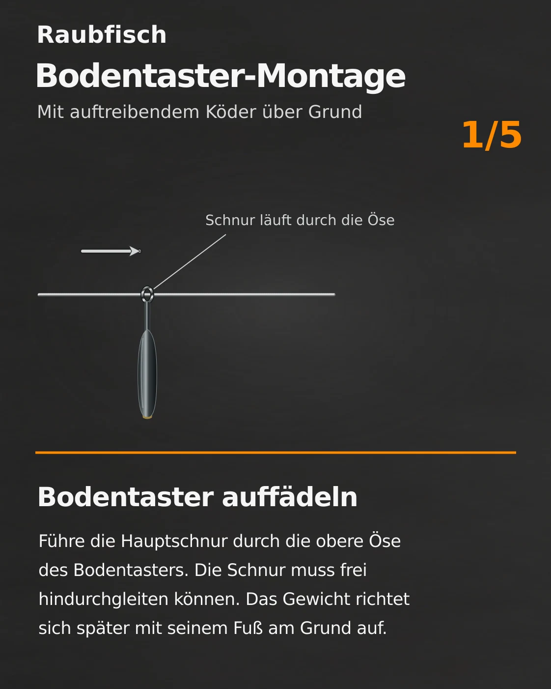Bodentaster-Montage: Originalanleitung Schritt 1 von 5 mit Beschriftung